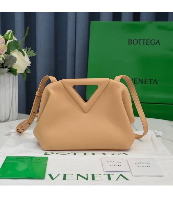 Bottega Veneta Apricot Original Calfskin Leather 22cm Point Top Handle Bag