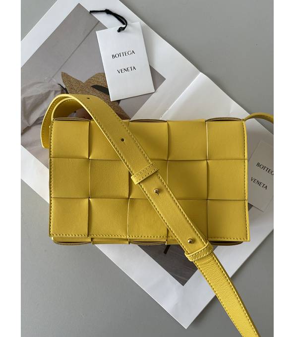 Bottega Veneta Bright Yellow Original Lambskin Leather Cassette Crossbody Bag