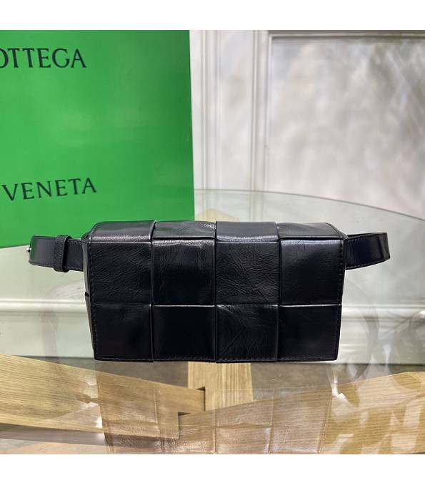 Bottega Veneta Cassette Black Original Oil Wax Leather Belt Bag