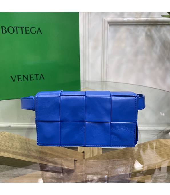 Bottega Veneta Cassette Eletric Blue Original Oil Wax Leather Belt Bag
