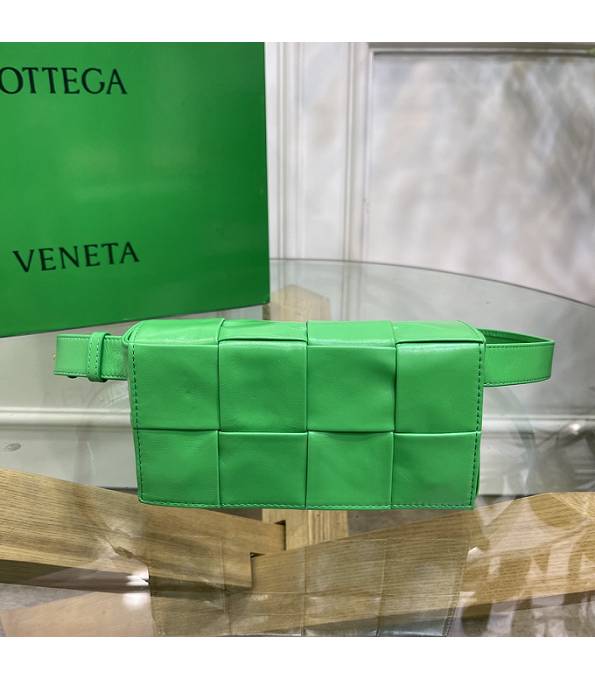 Bottega Veneta Cassette Light Green Original Oil Wax Leather Belt Bag