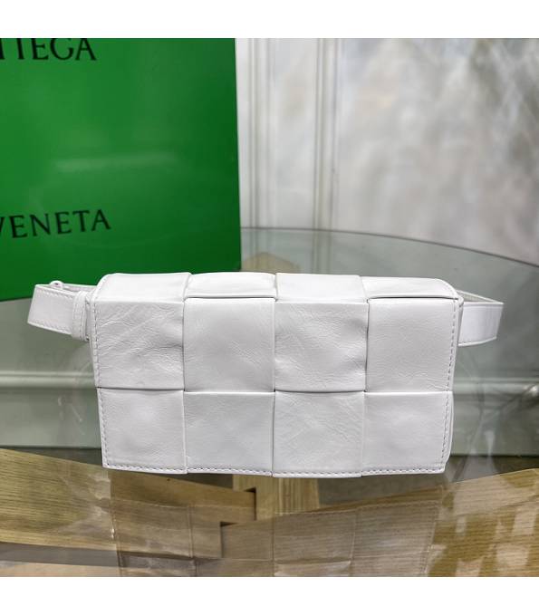 Bottega Veneta Cassette White Original Oil Wax Leather Belt Bag