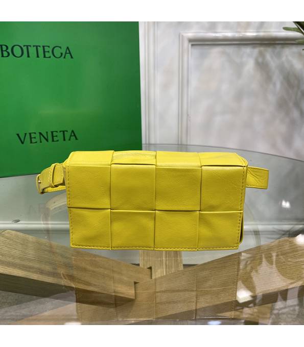Bottega Veneta Cassette Yellow Original Oil Wax Leather Belt Bag
