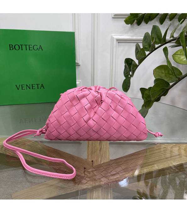 Bottega Veneta Cloud Pink Original Weave Lambskin Leather Mini Pouch
