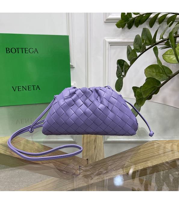 Bottega Veneta Cloud Purple Original Weave Lambskin Leather Mini Pouch
