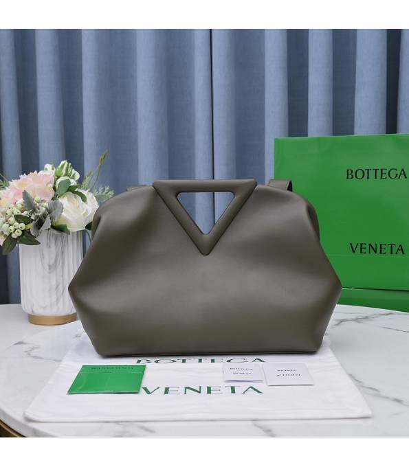 Bottega Veneta Dark Green Original Calfskin 31cm Point Top Handle Bag