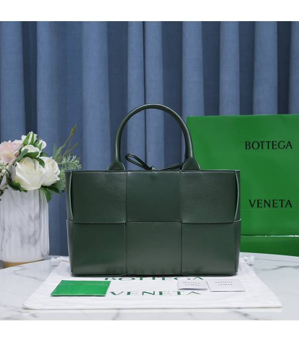 Bottega Veneta Dark Green Original Lambskin Leather Arco 30cm Tote Bag