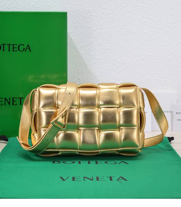 Bottega Veneta Golden Original Lambskin Leather Cassette Pillow Bag