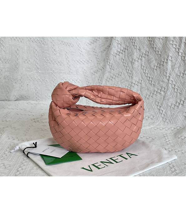 Bottega Veneta Jodie Pink Original Weave Lambskin Leather Mini Hobo Bag