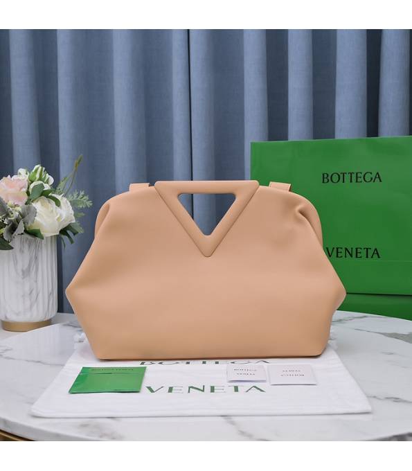 Bottega Veneta Nude Pink Original Calfskin 31cm Point Top Handle Bag