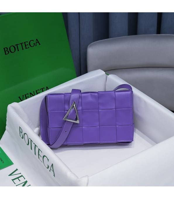 Bottega Veneta Purple Original Oil Wax Calfskin Leather Golden Metal Cassette Crossbody Bag