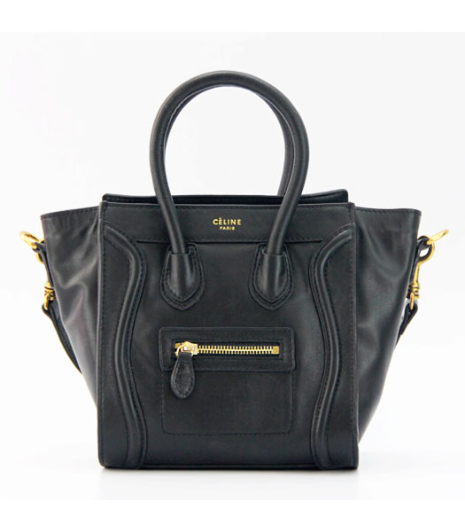 Celine Boston Mini Smile Black Calfskin Leather Tote Bag