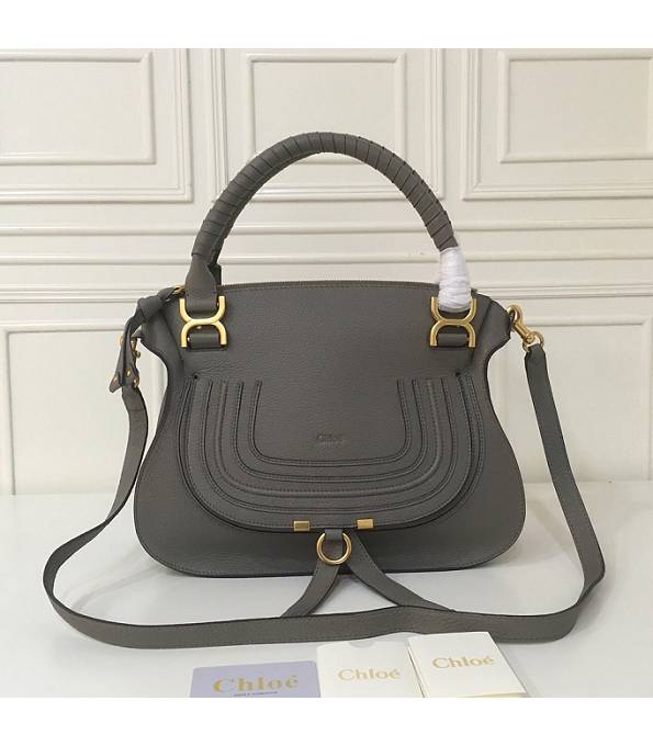Chloe Marcie Grey Original Calfskin Leather Handbag