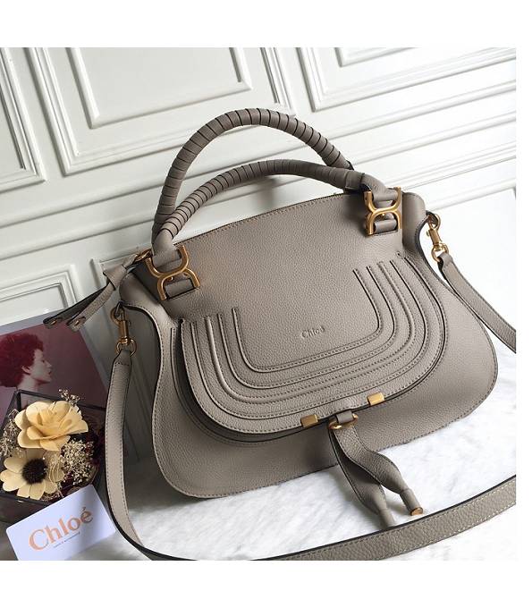 Chloe Marcie Light Grey Original Calfskin Leather Handbag