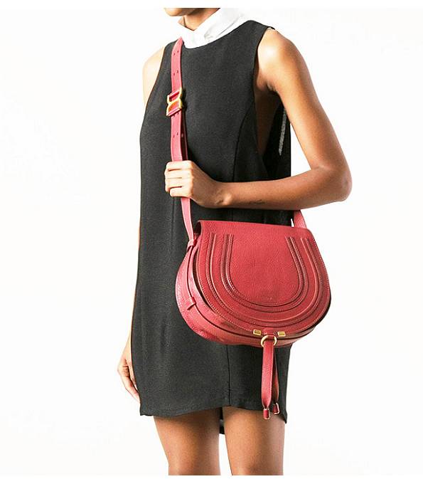Chloe Marcie Red Original Calfskin Leather Shoulder Bag