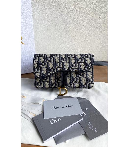 Christian Dior Blue Oblique Jacquard Canvas Belt Bag