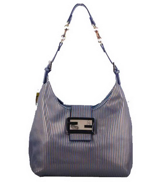 Fendi Blue Stripe Leather Shoulder Bag