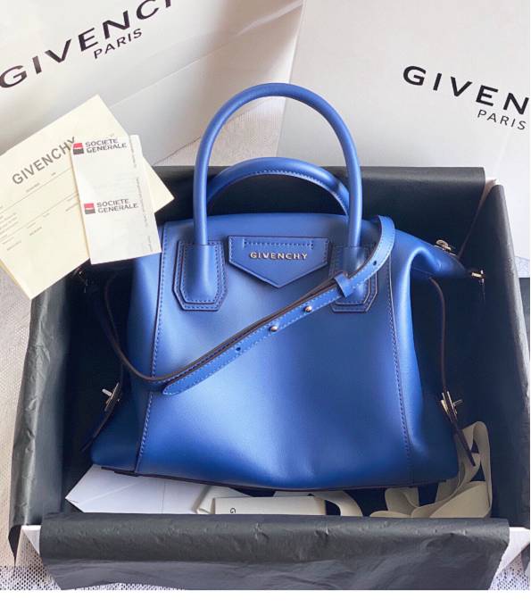 Givenchy Antigona Electric Blue Original Plain Veins Leather 28cm Tote Bag