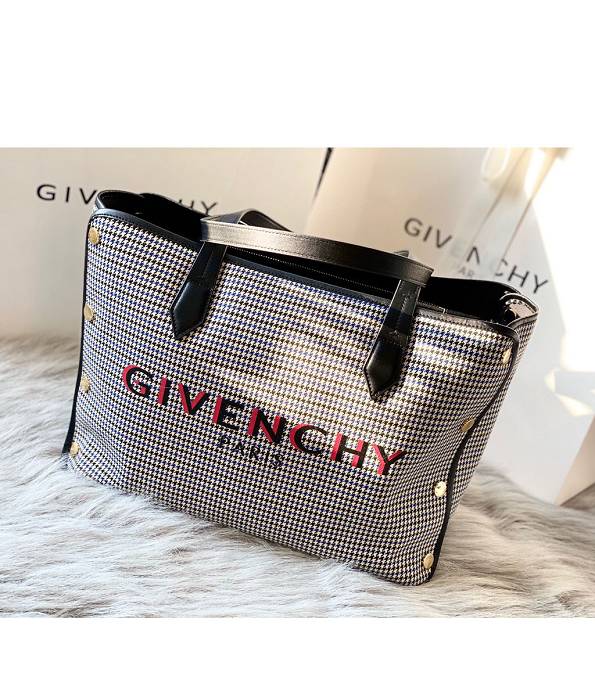 Givenchy Bond Black Canvas With Original Calfskin Leather Large Tote Shopping Bag