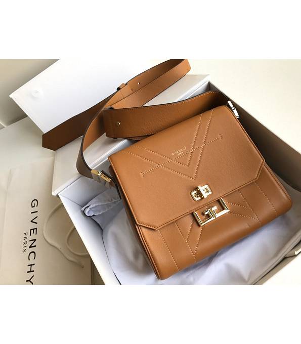 Givenchy Brown Original Plain Veins Leather 24cm Small Eden Shoulder Bag