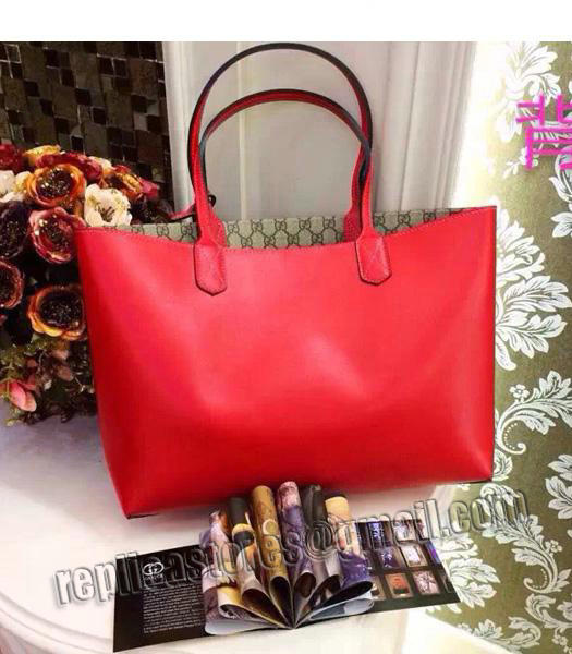 gucci red reversible tote