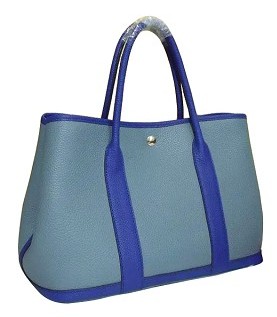Hermes 36cm Garden Party Bag Flax BlueElectric Blue Togo Leather