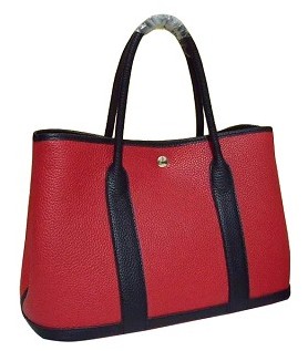 Hermes 36cm Garden Party Bag RedBlack Togo Leather