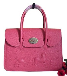 Hermes Birkin 35cm Light Lipstick Pink Horse-drawn Leather Bag Silver Metal