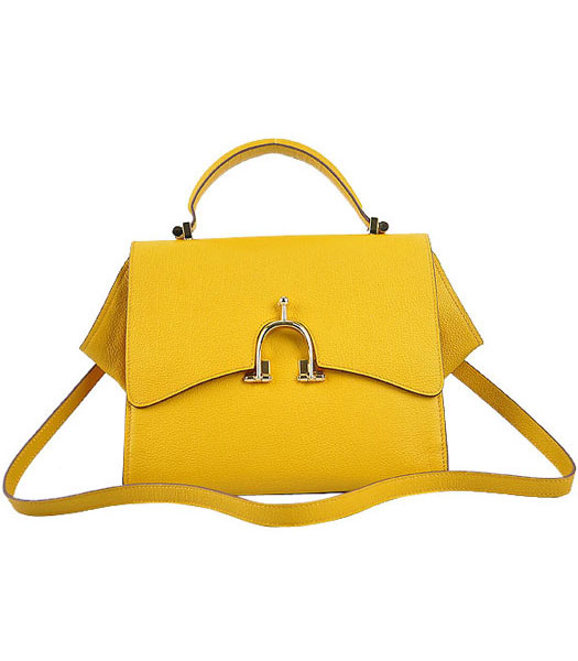 Hermes Calfskin Leather Mini Top Handle Bag Yellow