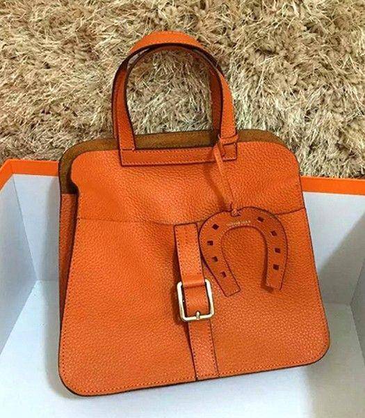 Hermes New Style Halzan Orange Tote Bag Togo Leather