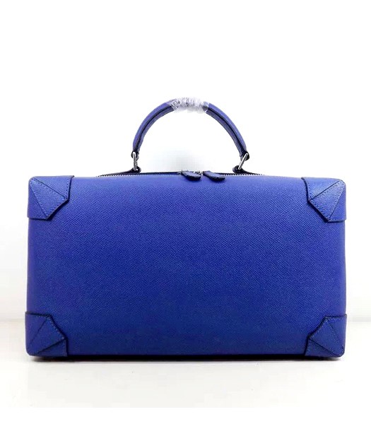 Hermes New Style Maxibox Diamond Blue Palmprint Leather Handbags