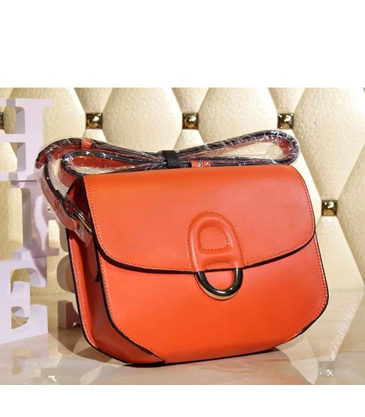 Hermes New Style Shoulder Bag Orange Smooth Calfskin Leather