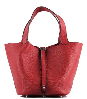 Hermes Picotin Lock MM Bag in Calfskin Leather Red