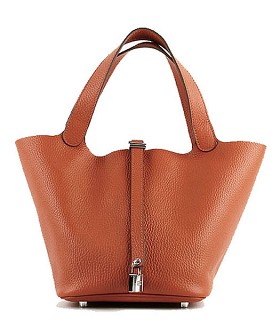 Hermes PM Picotin Lock Bag in Clemence Leather Orange