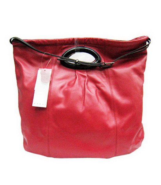 Marni Nappa Leather Single Shoulder Bag Red