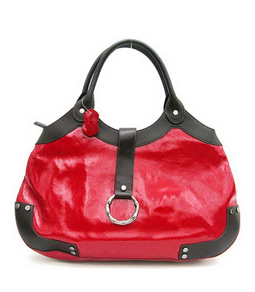 Marni Shiny Leather With Rugosity Hobo Bag Red