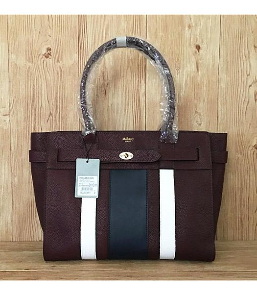 Mulberry Bayswater Web Jujube Litchi Veins Leather 34cm Tote Bags