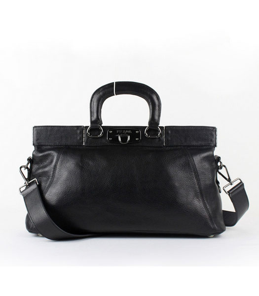 Prada Calfskin Leather Tote Bag Black