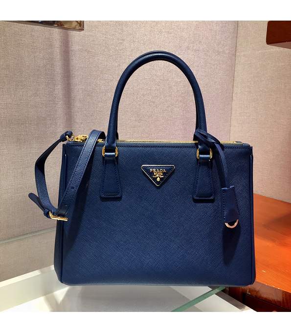 Prada Galleria Dark Blue Original Saffiano Leather Medium Bag