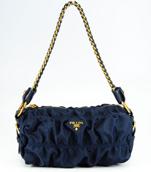 Prada Gaufre Nylon Shoulder Bag in Blue
