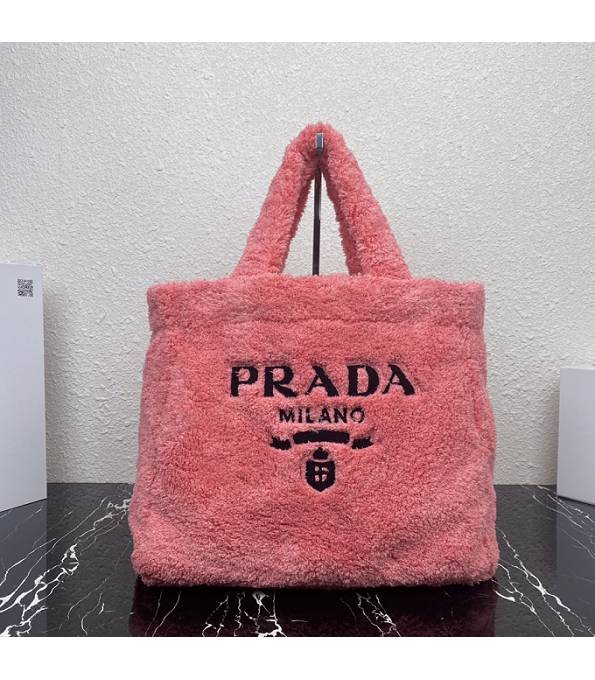 Prada Pink Original Shearling Leather Tote Bag