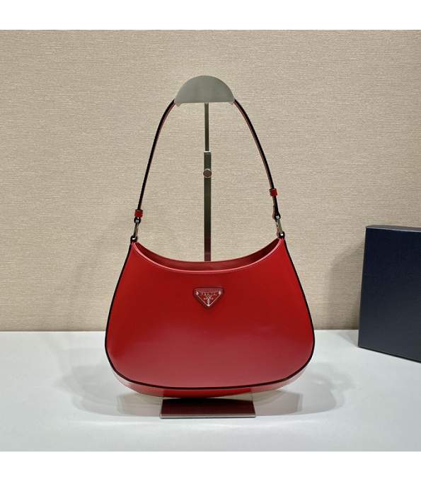 Prada Red Original Open Bead Calfskin Leather 27cm Hobo Bag