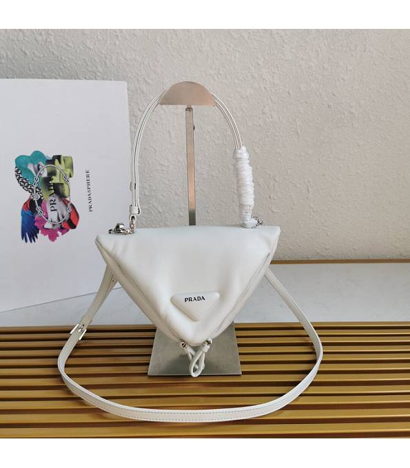 Prada White Original Padded Nappa Leather Triangle Handbag