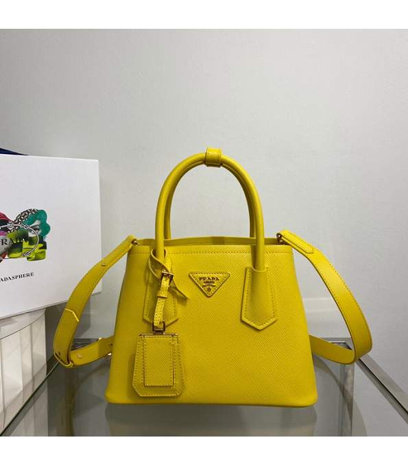 Prada Yellow Original Double Saffiano Leather Mini Bag