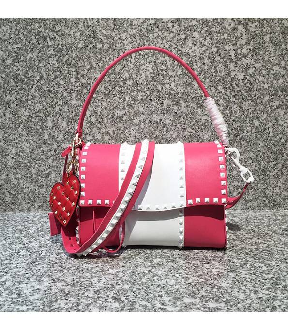 Valentino Pink/White Original Calfskin Leather Tote Shoulder Bag