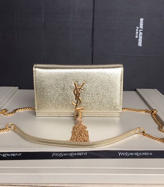 YSL Kate Golden Original Real Leather Tassel Chain Wallet With Tassel