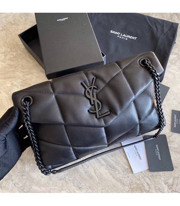 YSL Loulou Puffer Black Original Lambskin Leather Black Chain 29cm Shoulder Bag