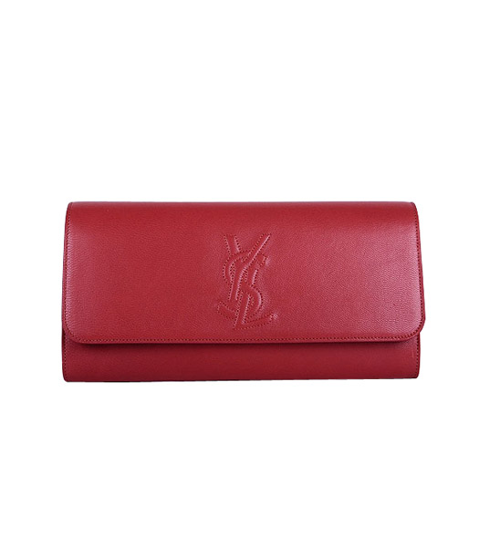 Yves Saint Laurent Belle De Jour Red Lambskin Leather Clutch