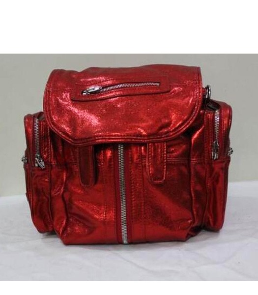 Alexander Wang 49939 Marty Nubuck Effect Backpack In Fluorescent Red