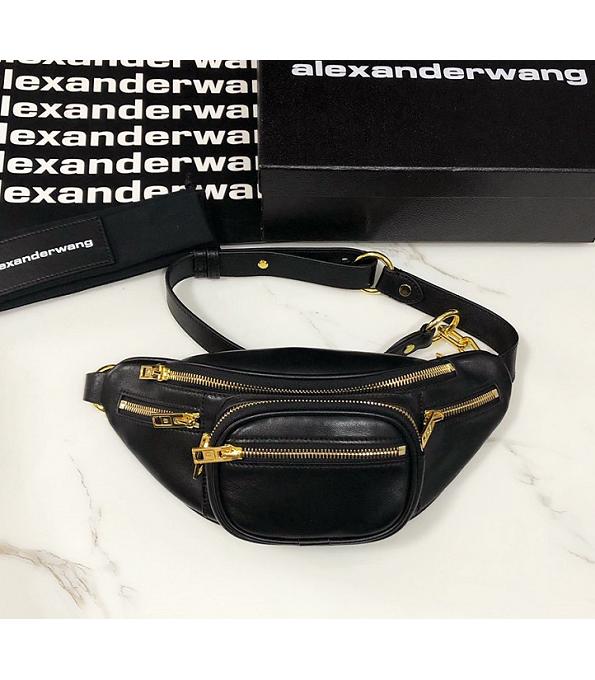 Alexander Wang Attica Fanny Pack Black Original Lambskin Golden Metal 28cm Belt Bag